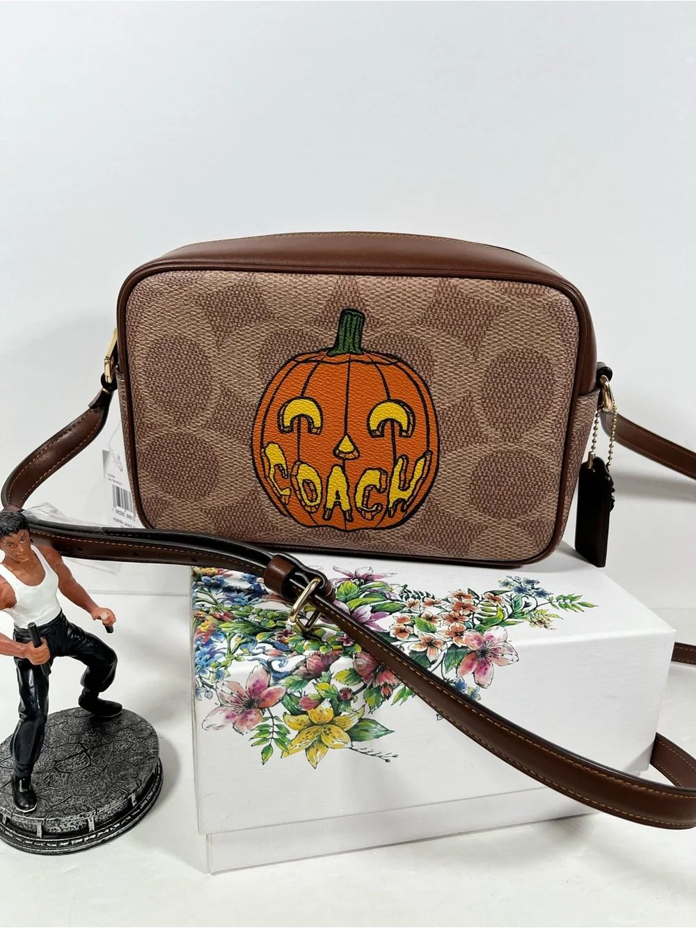 Bundle Coach Camera Bag Signature With Halloween spider charm and wristlet NWT - Picture 2 of 11